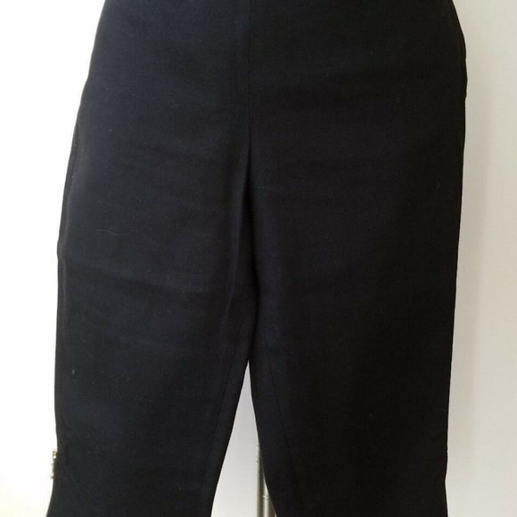Iceberg Black Cotton Culotte Jeans Zipper Sz.46/3D